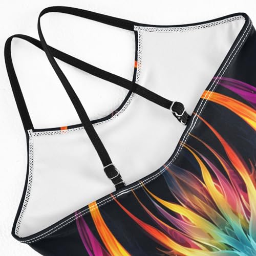 Girl's One Piece Swimsuit Colorful Dragon with Flame Wings Beach Bathing Swimwear4