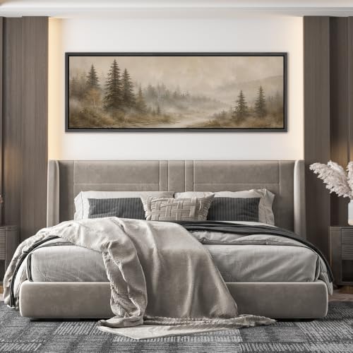 Image of MUDECOR Large Framed Canvas Print Wall Art Pine Stream for Living Room