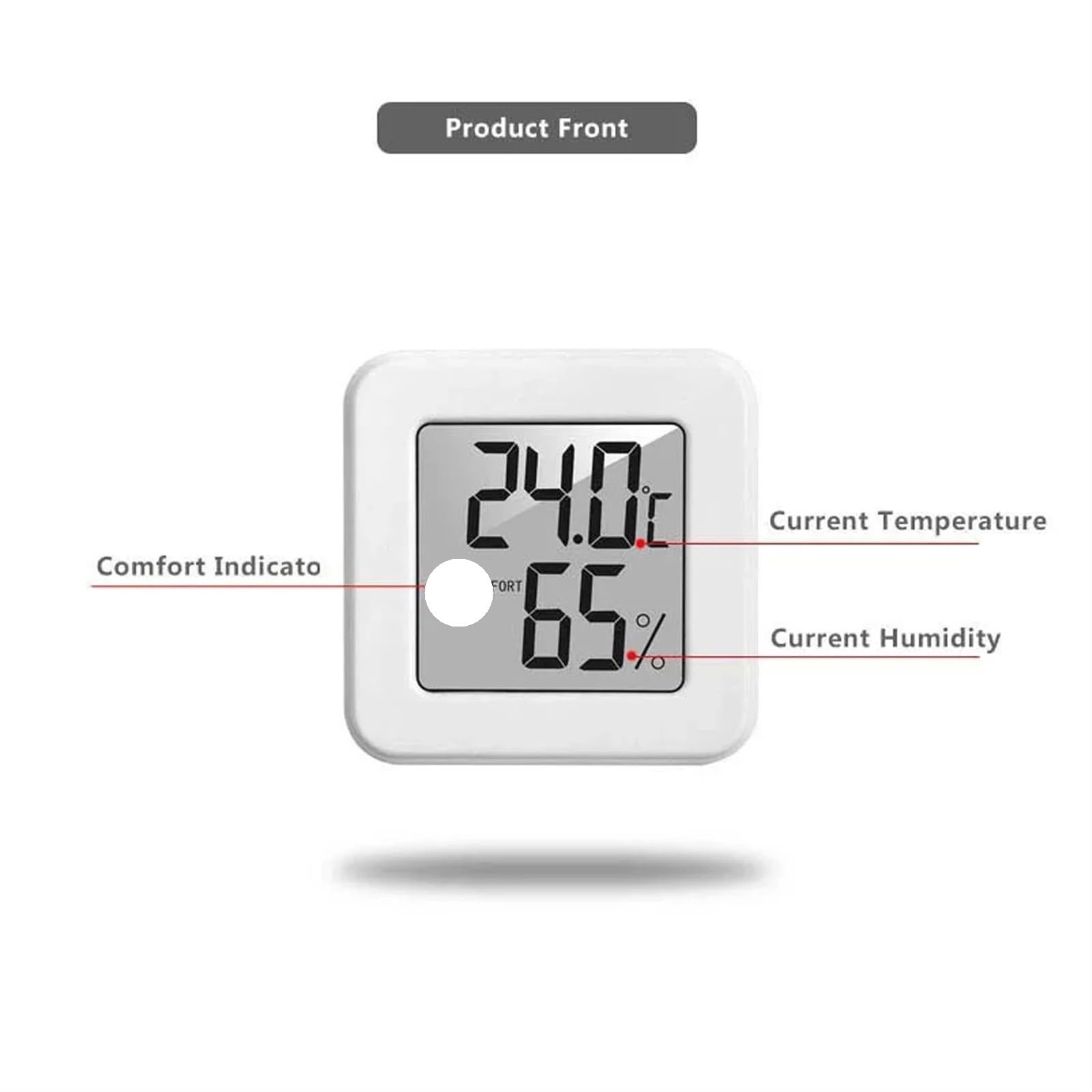 Igrometro digitale da interno, Termometro Digitale Igrometro Misuratore di Umidità e Temperatura Interna Bianco 1/2/4 pz(White 4pcs)