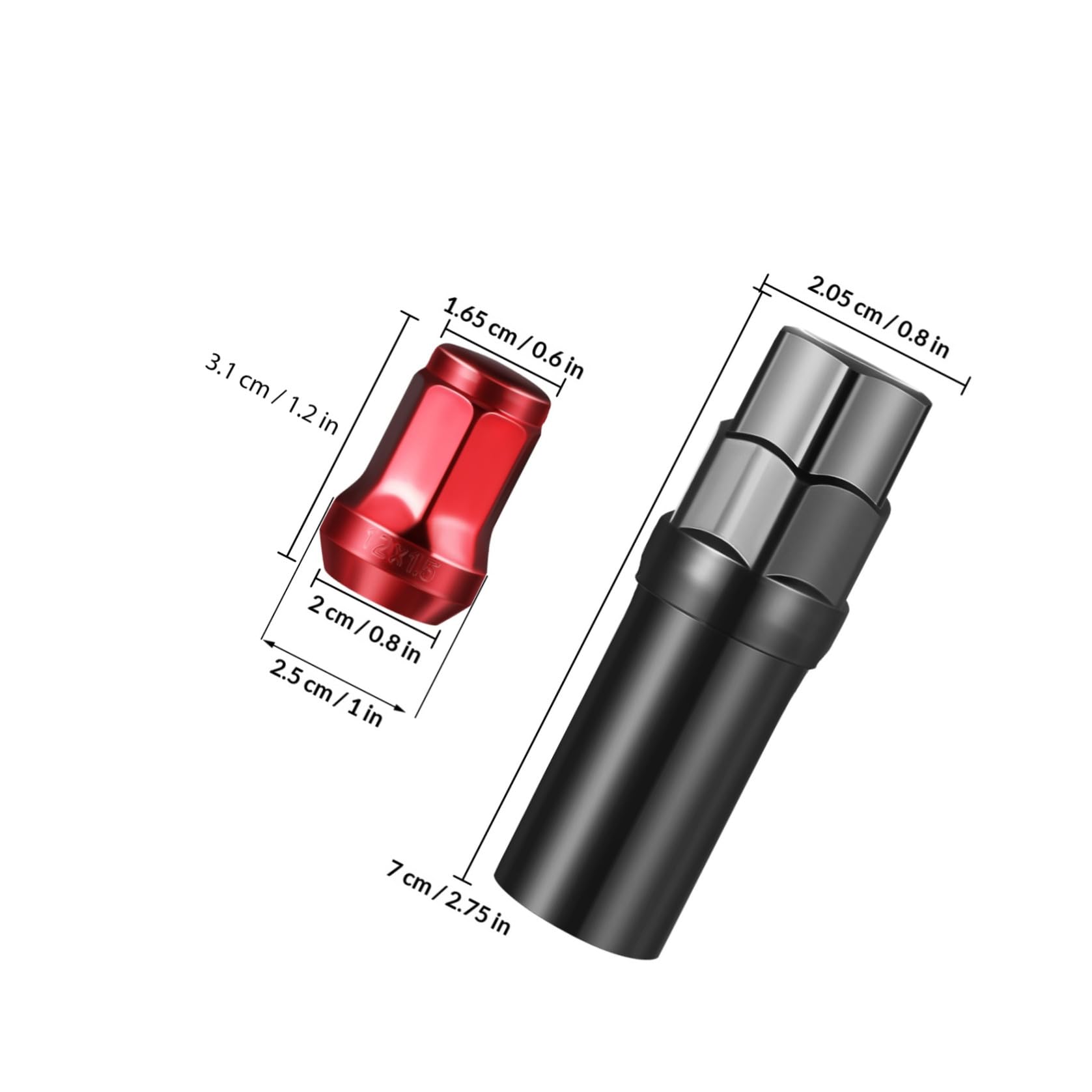 Cabilock Tuercas para Neumáticos de Coche 20p 12x1.5 Acero al Carbono Rojo
