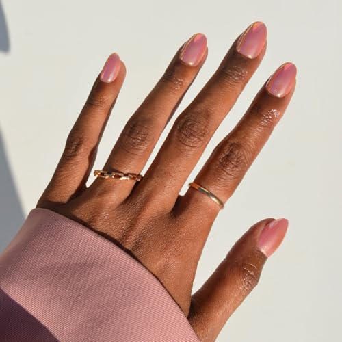 Glamnetic Press On Nails - Guava Drop | Short Oval Fake Nails in ...