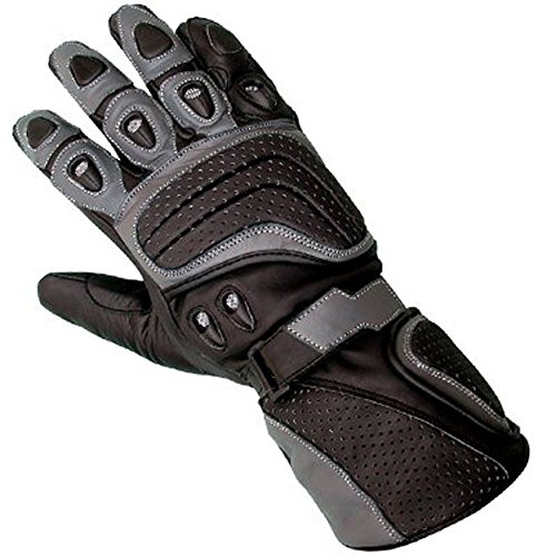Juicy Trendz Hombres Piel de Vacuno Cuero Motocicleta Motorista Invierno Guantes