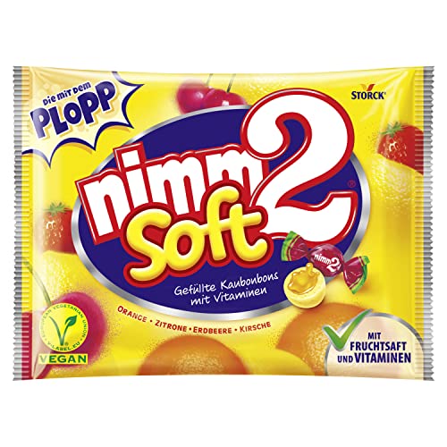 nimm2 Soft - Caramelos masticables rellenos de fruta con vitaminas (800g)