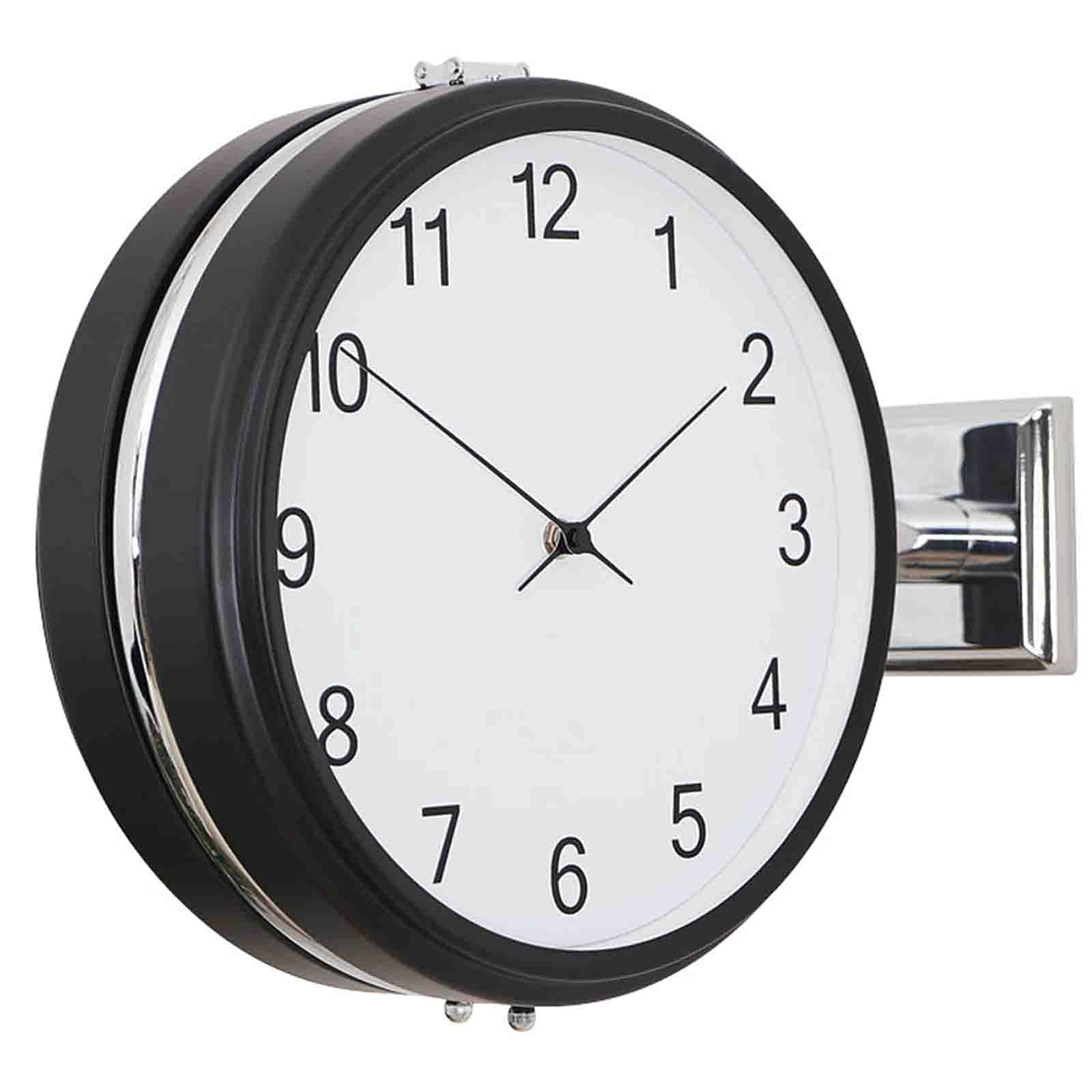 GTHTUHFD Wall Clock Vintage Wall-Clock Retro Double Sided Simple Silent Quartz Wall Watch Wrought Iron Round Clock For Living Room Decoration - Decorative Wall Clocks,C