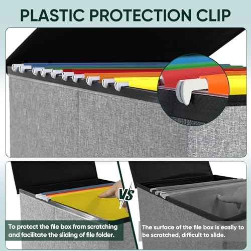 image for BALEINE File Organizer Box with Lid, Collapsible File Folder Organizer