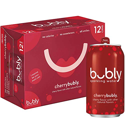 bubly Sparkling Water, Cherry, 12 ounce Cans (Pack of 12)