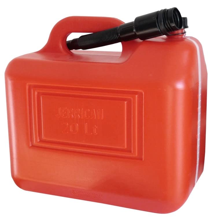 Kanister 20L -K&B Vertrieb- Kunststoff ROT mit Füllstand Reservekanister Benzinkanister Dieselkanister ÖlKanister Kraftstoffkanister inkl. Ausgießrohr UN-Zulassung 1004