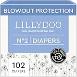LILLYDOO Baby Diapers - Size 2 (9-18 lbs), Half-Monthly Supply (102 Count), Leak...