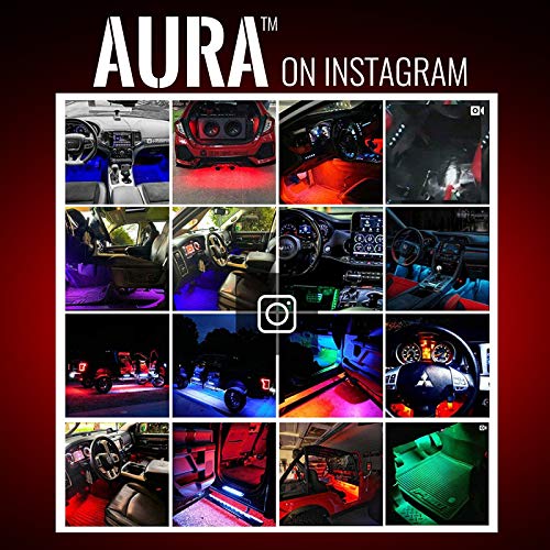 Opt7 Aura Interior Car Lights Led Strip Kit-16+ Smart-Color, Soundsync, Show Patterns, And Remote-Accent Underdash Footwell Floor, 4Pc Single Row #TOP6