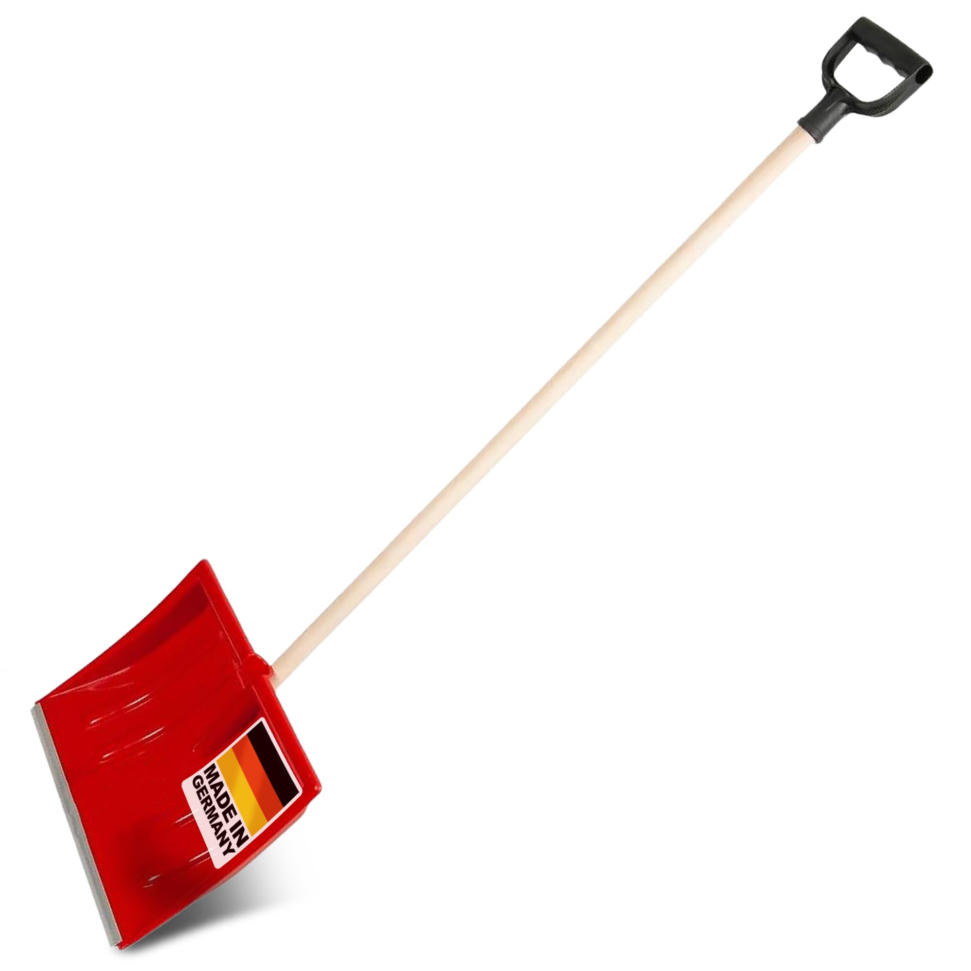SHW-FIRE Pelle à neige en plastique, avec un manche rond en bois, 110 cm de long