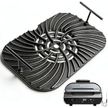 Grill Grate for Ninja Foodi FG551 Grill Accessories, Cast Iron Griddle Plate Replacement Parts for Ninja Foodi Smart XL 6-in-1 Grill, Non-Stick, 13.36"x9.1"