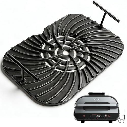 WEBROIL Grill Grate for Ninja Foodi FG551 Grill Accessories, Cast Iron Griddle Plate Replacement Parts for Ninja Foodi Smart XL 6-in-1 Grill, Non-Stick, 13.36"x9.1" by WEBROIL - Used condition - US$21.52