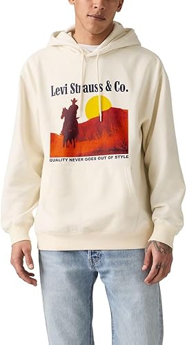 Levi's Men's Relaxed Graphic Pull Over (Also Available In Big & Tall), (New) Archival Western Egret, XX-Large