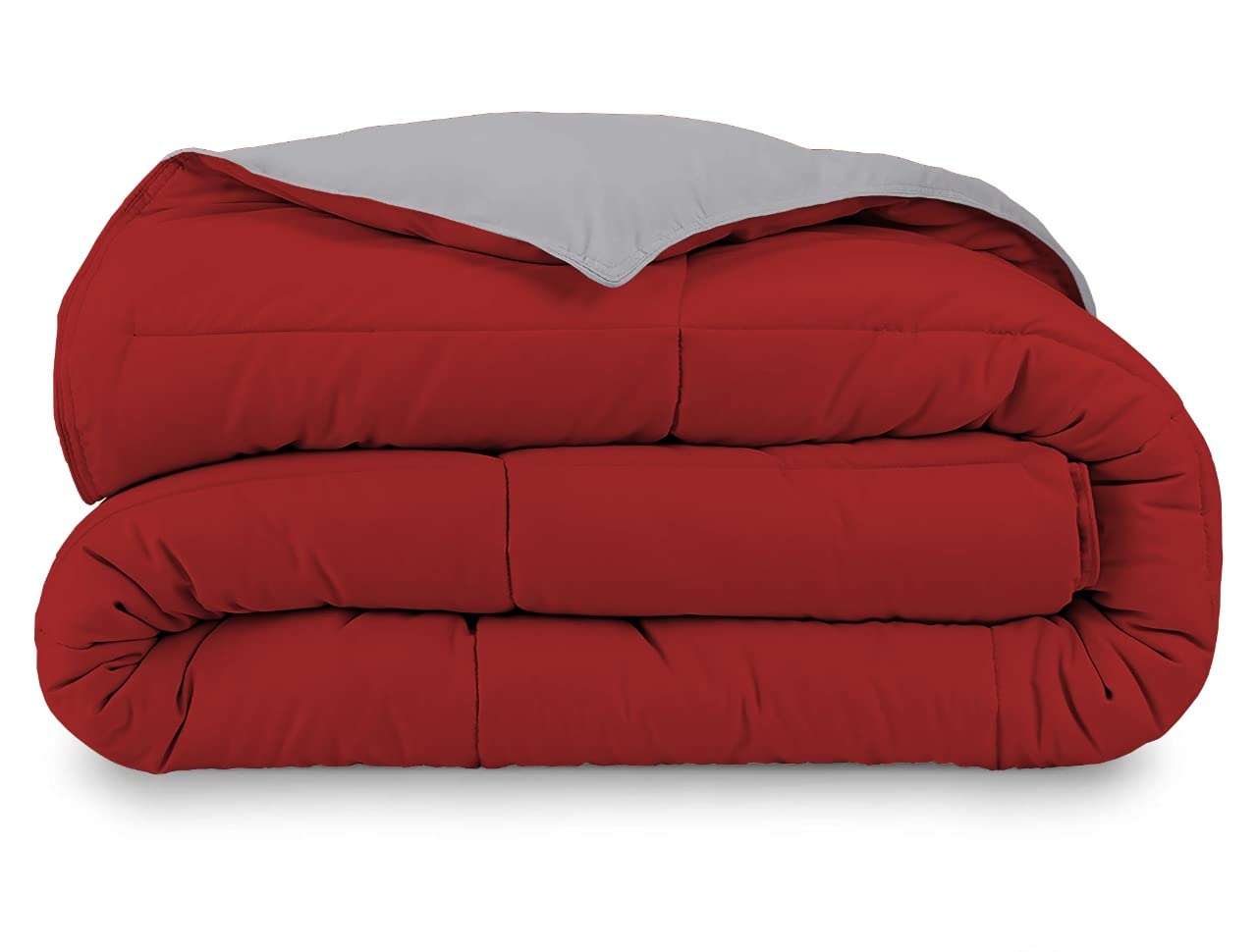 Elegant Décor Lightweight Comforter All Season Down Cal-King Bed Comforter Summer Duvet Insert Quilted Reversible Comforters (Size -Cal-King Color - Red)