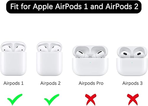 Miniatura 7 de Lovmooful Funda compatible con AirPods 21, lindo lazo de corazón transparente con bonito diseño de cadena de lazo para mujeres y niñas, funda