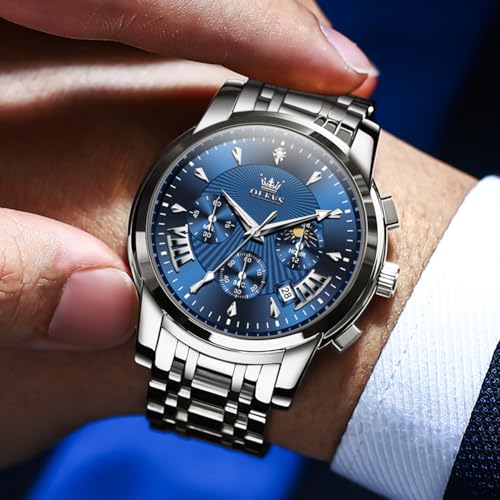 Image of OLEVS Watch for Men Original Chronograph Analog Quartz Waterproof Watch Luxury Premium Businesse Diamond Mens Dress Watches