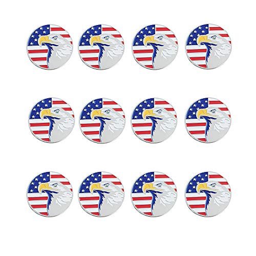 Image of Golf Ball Markers Assorted Patterns Value Pack of 12 Golf Gifts, Golf Cap Clips and Divot Repair Tools Parter Accessories Sets for Men Women Kids Golfer (egale 12pcs)