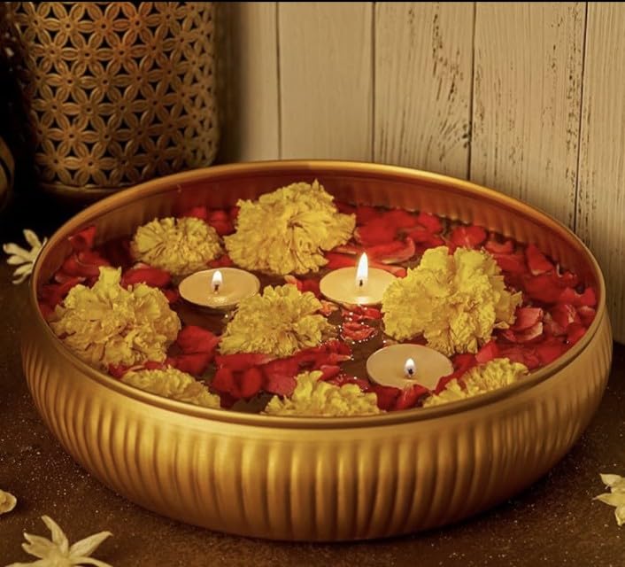 MAXXINN Potpourri Bowl Flower Decorative Urli Bowl for Home Handcrafted Bowl for Floating Flowers and Tea Light Candles Home and Table Decor| Diwali Decoration Items, Gold (B0D9SWF5NC) Amazon Price History, Amazon Price Tracker