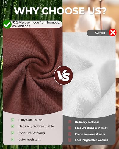Image of BAMBOO COOL Womens BoyShorts Underwear Full Coverage Ladies Panties High Waisted Boxer Briefs Breathable Stretch 5 Pack
