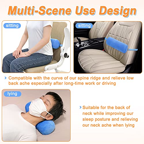 Zelen Lumbar Roll Support Pillow For Office Chair Lower Back Support Posture Back Roll Round Lumbar Pillow Foam Cushion For Car Seats thumb #5