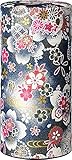 Ryu Mei Hanatsuzumi Japanese Tea Canister | Imported Japanese Tea Storage Tin | 192HR0 | Black Flower