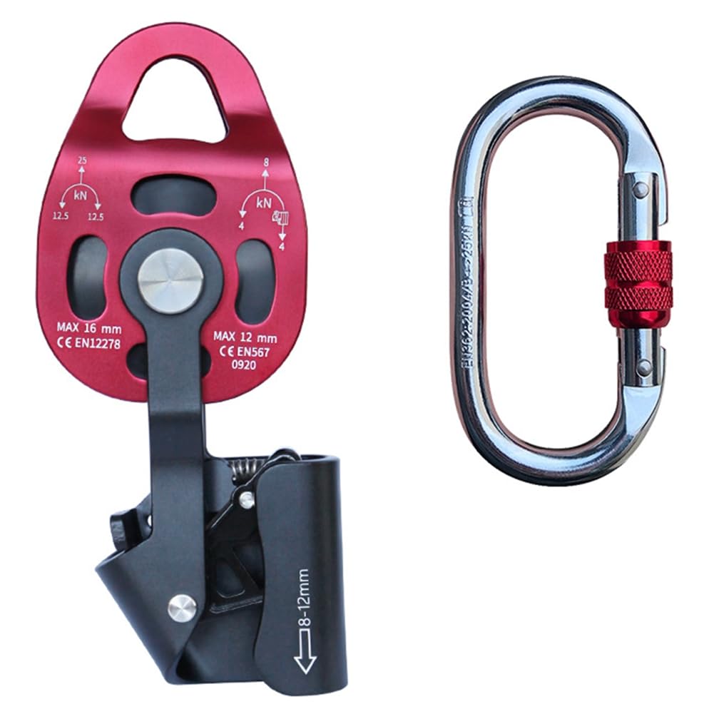 Jnchdghwa As Shown For Outdoor Sport Rescue Climbing Pulley With Lock 4Kn Climbing Locking Rigging Lifter Professional Rock Climb Accessory