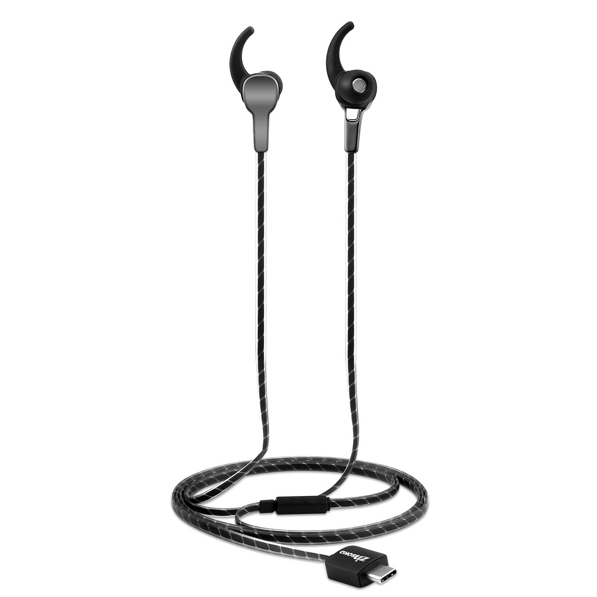 Z-C01 Type-c Ceramics Wired music headphone Sweatproof fashion Long lines Earphone for smartphones tablets and notebooks with Type-C port