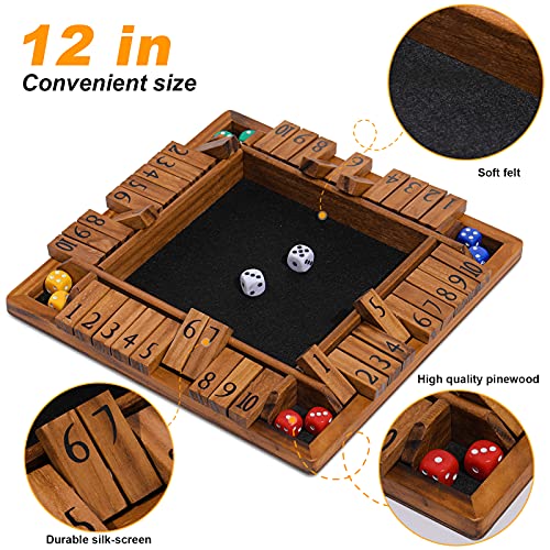 Crobyi Shut The Box Juego de Mesa de Madera para 1-4 Jugadores miniatura 2
