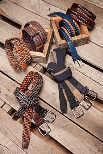 Torino 65509 Italian Mini Strand Woven Stretch Belt Black 35MM2