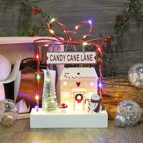 Lulu-Home-Christmas-Tabletop-Decoration-Wooden-Pre-lit-Xmas-Candy-Cane-Lane-Ornament-with-Metal-Frame-Battery-Operated-LED-Light-Up-Holiday-Sign-for-Indoor-Mantel-Shelf-Decor Lulu Home Christmas Tabletop Decoration Wooden Pre lit Xmas Candy Cane Lane Ornament with Metal Frame Battery Operated LED Light Up Holiday Sign for Indoor Mantel Shelf Decor