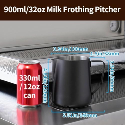 Image of watchget 32oz Milk Frothing Pitcher Stainless Steel Espresso Steaming Jug