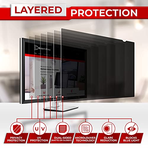 Sightpro 24 Inch Computer Privacy Screen Filter For 16:9 Widescreen Monitor - Privacy Shield And Anti-Glare Protector #TOP7
