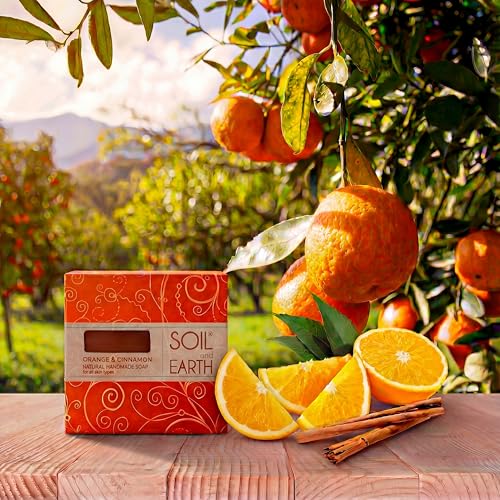 Image of Handmade Natural Orange & Cinnamon Bath Soaps | For All Skin Types | Pack of 3 (3 X 125 gm / 4.4 oz)