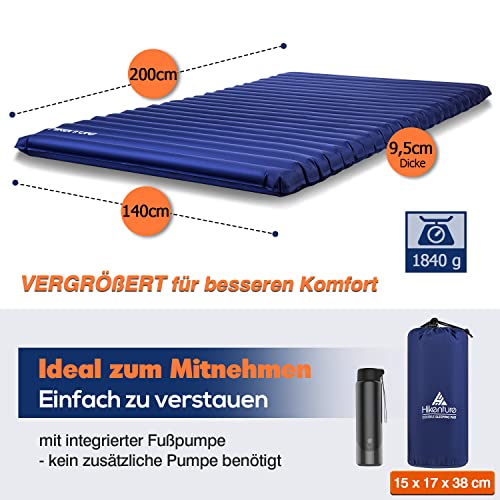 HIKENTURE Doppel Isomatte Ultraleicht, Camping Isomatte für 2 Personen Aufblasbar, Luftmatratze Schlafmatte Kleines… - Image 3