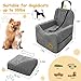 Dog Car Seat for Small/Medium Dogs, Memory Foam Dog Booster Seat, Travel Safety Per Car Seat with Washable Removable Cover, Storage Pockets for Dogs up to 35 lbs(Gray)