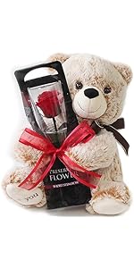 ✨1点限定✨ プリザーブドフラワー クマ 一輪の薔薇 レッド プレゼント 51OAIAtwgKL.__AC_SR150,300___.jpg