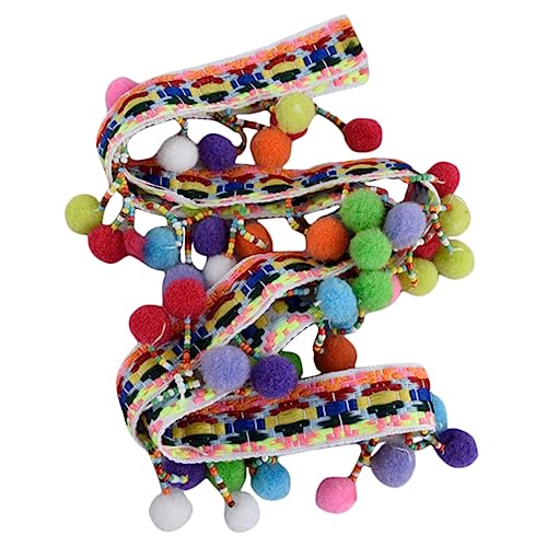 WEKAMOS - WEKAMOS Pom Pom Trim Ribbon for DIY Curtain and Ethnic Clothing Fringed Tassel Edge Long Sewing Accessory for Home Decor Clothes Pillows Skin Friendly and Tear Resistant