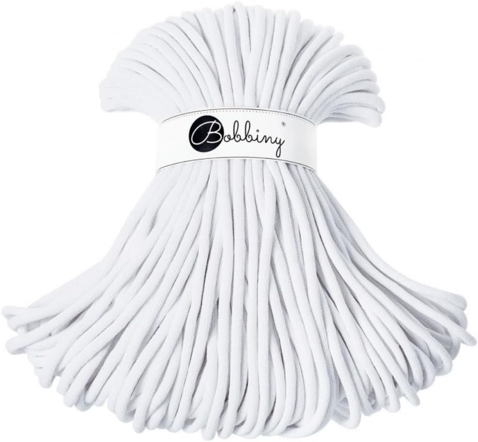 Bobbiny Jumbo 9mm Braided Macrame Cord (White) 108yds/330ft
