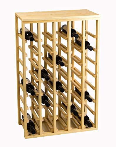 Soporte para 40 botellas de vino de mesa, pino miniatura 3