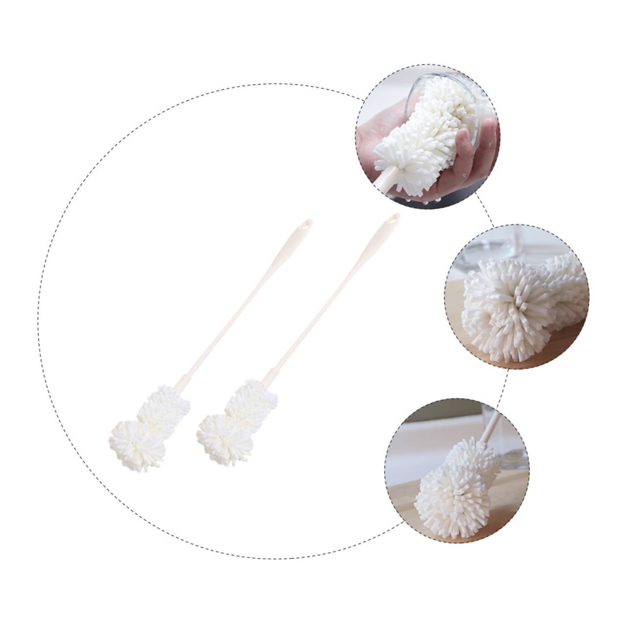 3 Set Spazzole Per Bottiglie Per Bottiglie Strumento Per Cucina E Casa 2 Pezzi*3