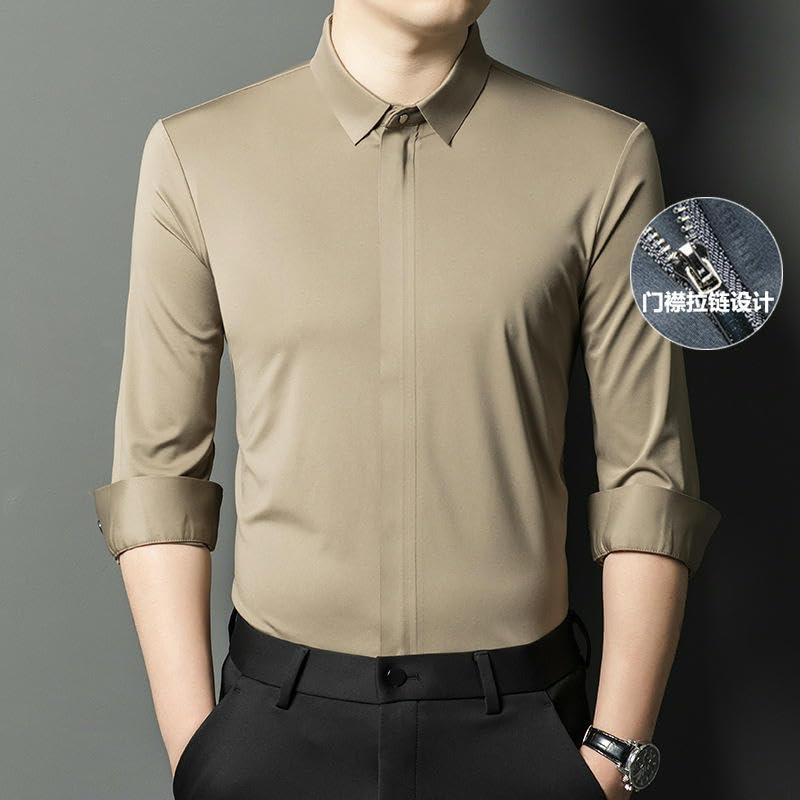 Camisa informal de seda de hielo para noches de verano y oficina 3