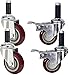 CLQya Beibei Industrielle Schwerlastrollen Trolley-Transportrollen 3 Zoll 75 mm M12 Times; 60 mm Gewinde mit Gummihülse Pu Universal-Lenkrollen mit Feststellbremse Doppellager 80 kg pro Rad - 4 Stck