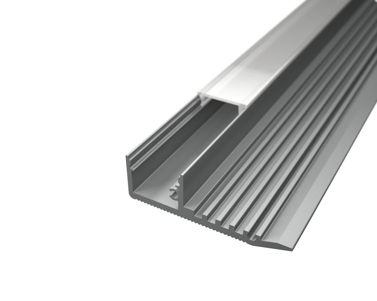 Perfil aluminio 2 m mod. Escalera para luz señalización peldaños tiras LED cubierta mate