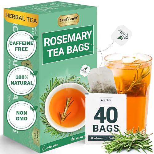 Image of LeafLea Rosemary Tea Bags, Pure Rosemary Leaf Herbal Tea, Caffeine-Free