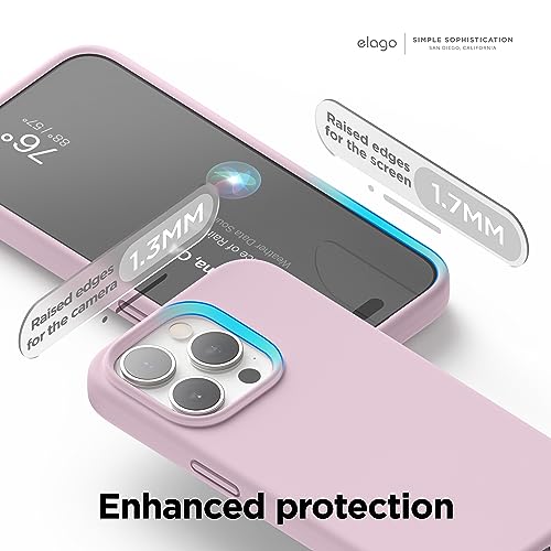 Image of elago Compatible with iPhone 15 Pro Case, Liquid Silicone Case, Full Body Protective Cover, Shockproof, Slim Phone Case, Anti-Scratch Soft Microfiber Lining, 6.1 inch (Light Lilac)