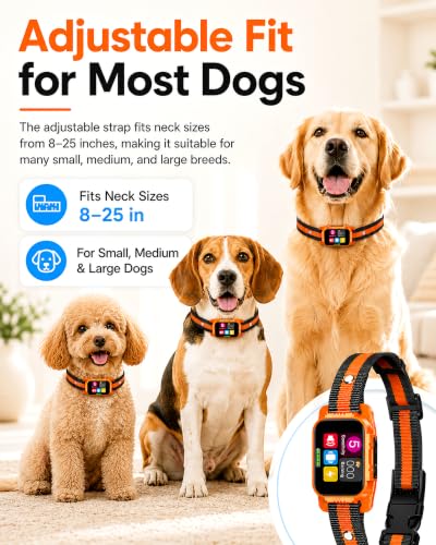 Image of Smart Dog Bark Collar - Anti Barking Device for Large Medium Small Dogs, Stop Excessive Barking & Aggression Behavior, with 5 Modes & 5 Sensitivity, IP67 Waterproof for Indoor /Outdoor Use, Orange