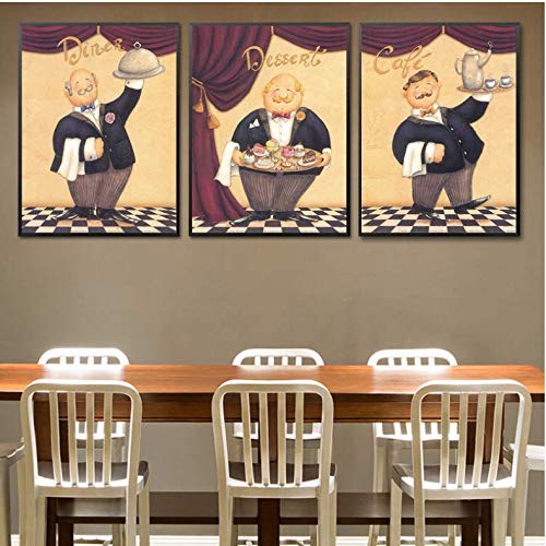 Toile de chef cuisinier créatif 50x70cm, tableau modulaire moderne pour salon