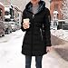 winterjacke damen jacke wintermantel steppjacke lang daunenjacke parka steppmantel winterparka herbstjacken warm damenjacken winter coat women mittellang mit teddyfutter mit kapuze übergang,Schwarz,L