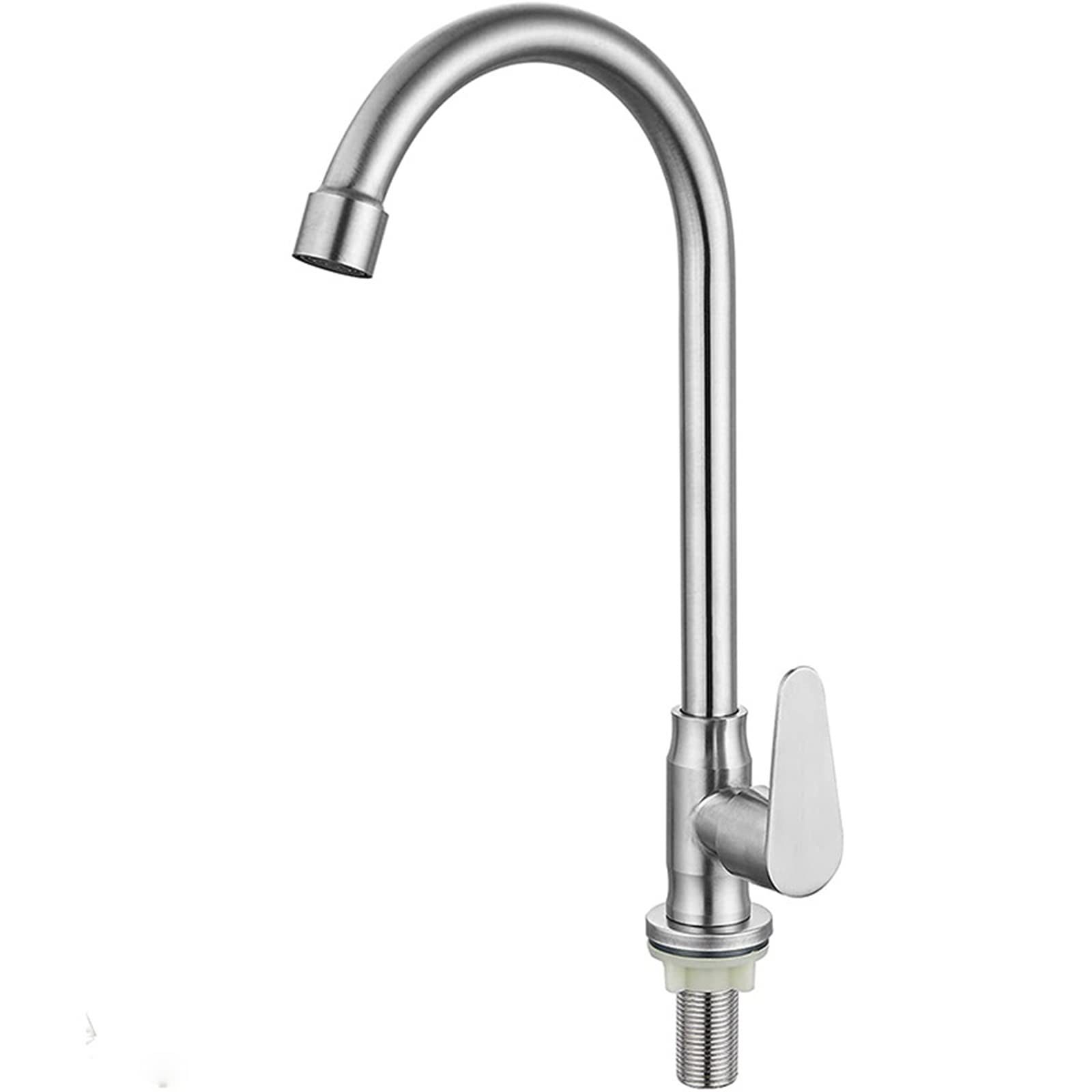 Robinet de cuisine eau froide en acier inoxydable pivotant 360