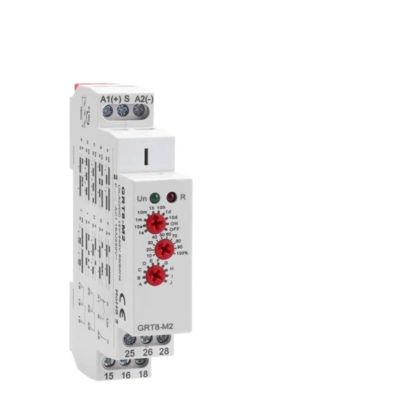 OSHZIKJII GRT8-M 16A Relay 12V 24V 220V 230V(GRT8-M1 ACDC12V-240V)